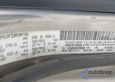 1999 Jeep Grand Cherokee Limited from USA, damaged, VIN 1J4GW68N9XC808639